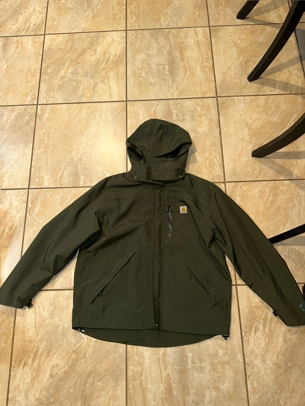 Olive Green Carhartt Men's Shoreline Waterproof Jacket Size L